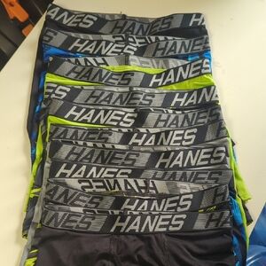 Hanes Boy's Boxer Briefs in Black, Gray, and Green-Set of 10